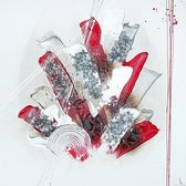 ABSTRACTE Deco foto handgeschilderd canvas 50x50 cm rood, grijs en wit
