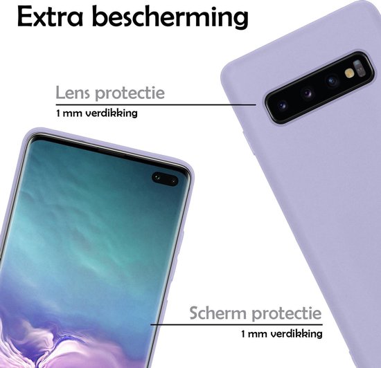 Coque Samsung S10 Avec Protecteur D'écran - Coque Samsung Galaxy S10 - Siliconen Samsung S10 Avec Protecteur D'écran - Lilas