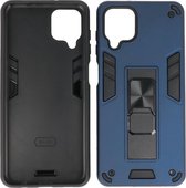 Samsung Galaxy A12 - Tough Armor Hardcase - Telefoonhoesje Met Standfunctie - Bestcases Backcover - Navy