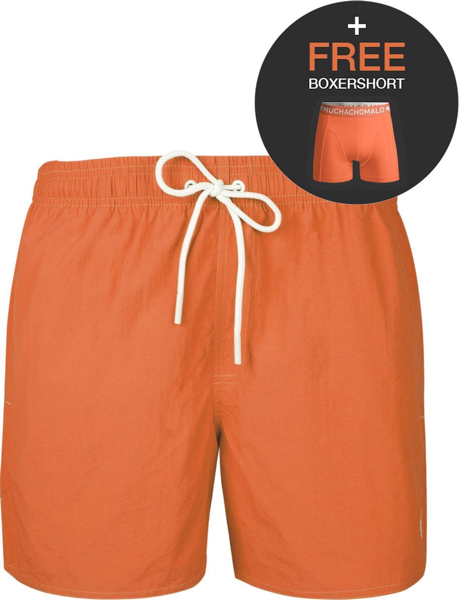 Muchachomalo - Swimshort - Men - 1-pack inclusief boxershort - Solid/Orange - Muchachomalo
