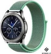 Nylon Smartwatch bandje - Geschikt voor  Samsung Gear S3 Classic & Frontier nylon bandje - mint - Strap-it Horlogeband / Polsband / Armband