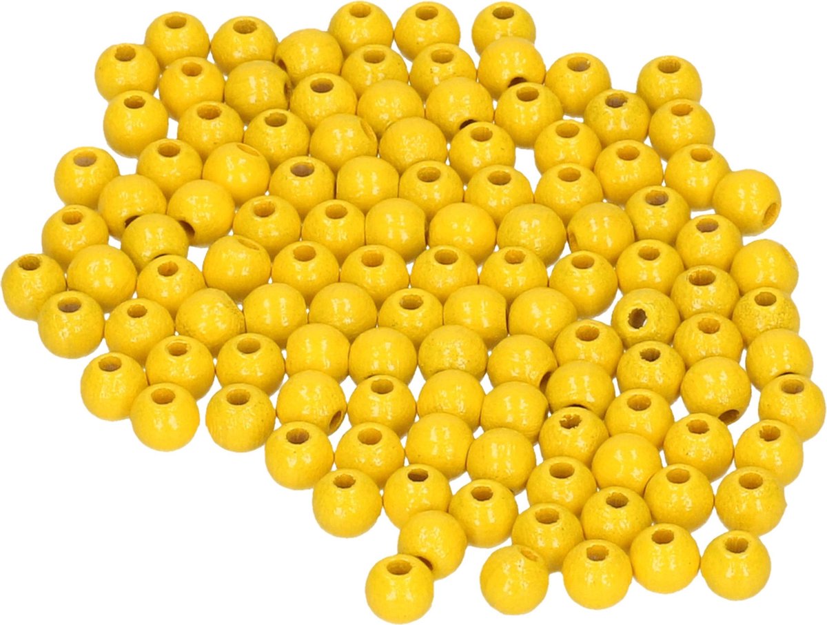 Afbeelding van product Rayher hobby materialen  115 stuks gele kralen 6 mm