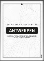Citymap icons Antwerpen 21x30 Stadsposter