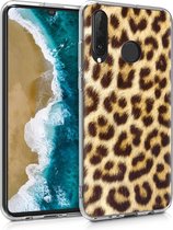 kwmobile telefoonhoesje voor Huawei P30 Lite - Hoesje voor smartphone in oranje / beige / donkerbruin - Luipaard design