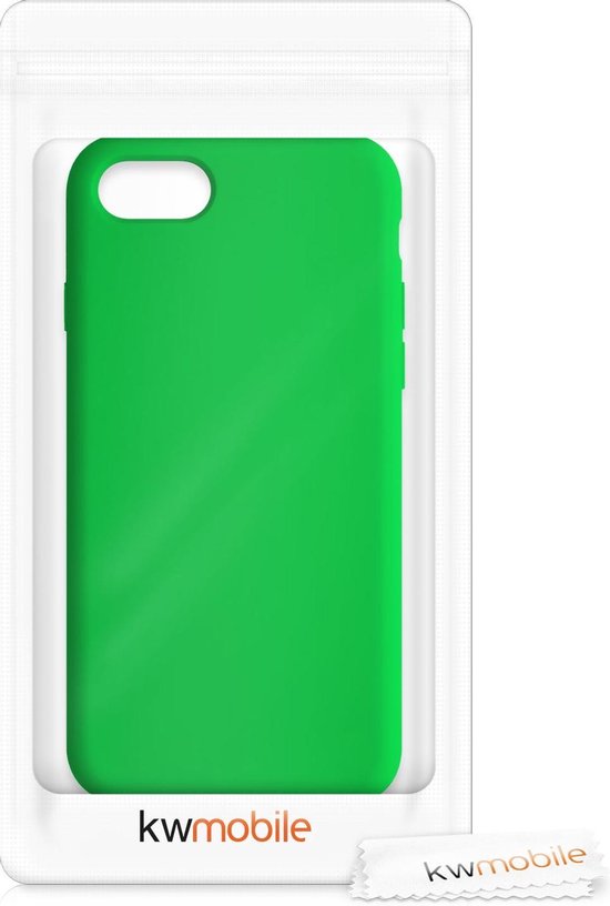 Étui de téléphone kwmobile pour Apple iPhone 7 / 8 / SE (2020) - Étui avec revêtement en silicone - Étui pour smartphone en vert fluo