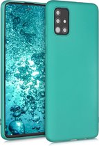 kwmobile telefoonhoesje geschikt voor Samsung Galaxy A51 - Hoesje voor smartphone - Back cover in metallic turquoise