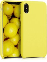 kwmobile telefoonhoesje geschikt voor Apple iPhone X - Hoesje met siliconen coating - Smartphone case in geel