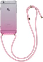 kwmobile telefoonhoesje voor Apple iPhone 6 / 6S - Hoesje met koord in roze / transparant - Back cover voor smartphone