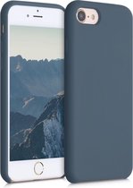kwmobile telefoonhoesje geschikt voor Apple iPhone SE (2022) / iPhone SE (2020) / iPhone 8 / iPhone 7 - Hoesje met siliconen coating - Smartphone case in leisteen