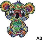 Legpuzzels - Houten jigsaw puzzel A3 - Houten dieren Puzzel Koala A3 - Houten Legpuzzel - Wooden Animal Jigsaw Puzzle Koala A3