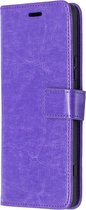 Sony Xperia 1 II Hoesje - Mobigear - Wallet Serie - Kunstlederen Bookcase - Paars - Hoesje Geschikt Voor Sony Xperia 1 II