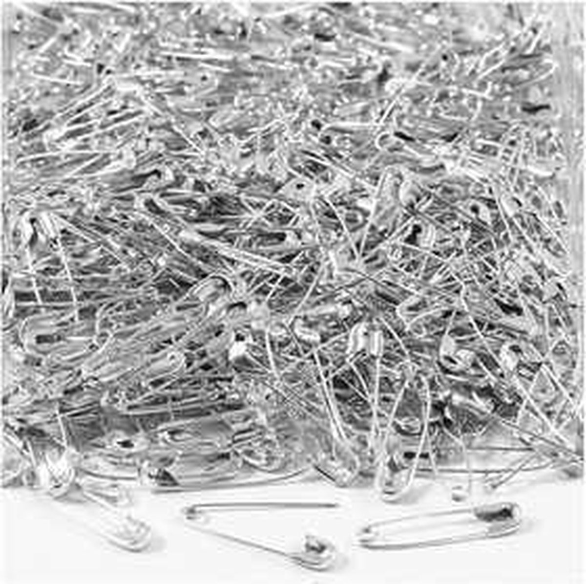 Veiligheidsspelden l: 22 mm dikte 0 6 mm zilver 500stuks