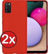 Samsung A02s Hoesje Siliconen Case Cover - Samsung Galaxy A02s Hoesje Siliconen Hoes Siliconen - Rood - 2 PACK