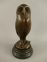 Bronzen beeld - Uil Oehoe - Dierenrijk - 26 cm hoog