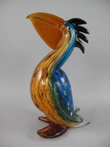Beeld - Murano stijl vogeltje - Kleurrijk glas - 26 cm hoog