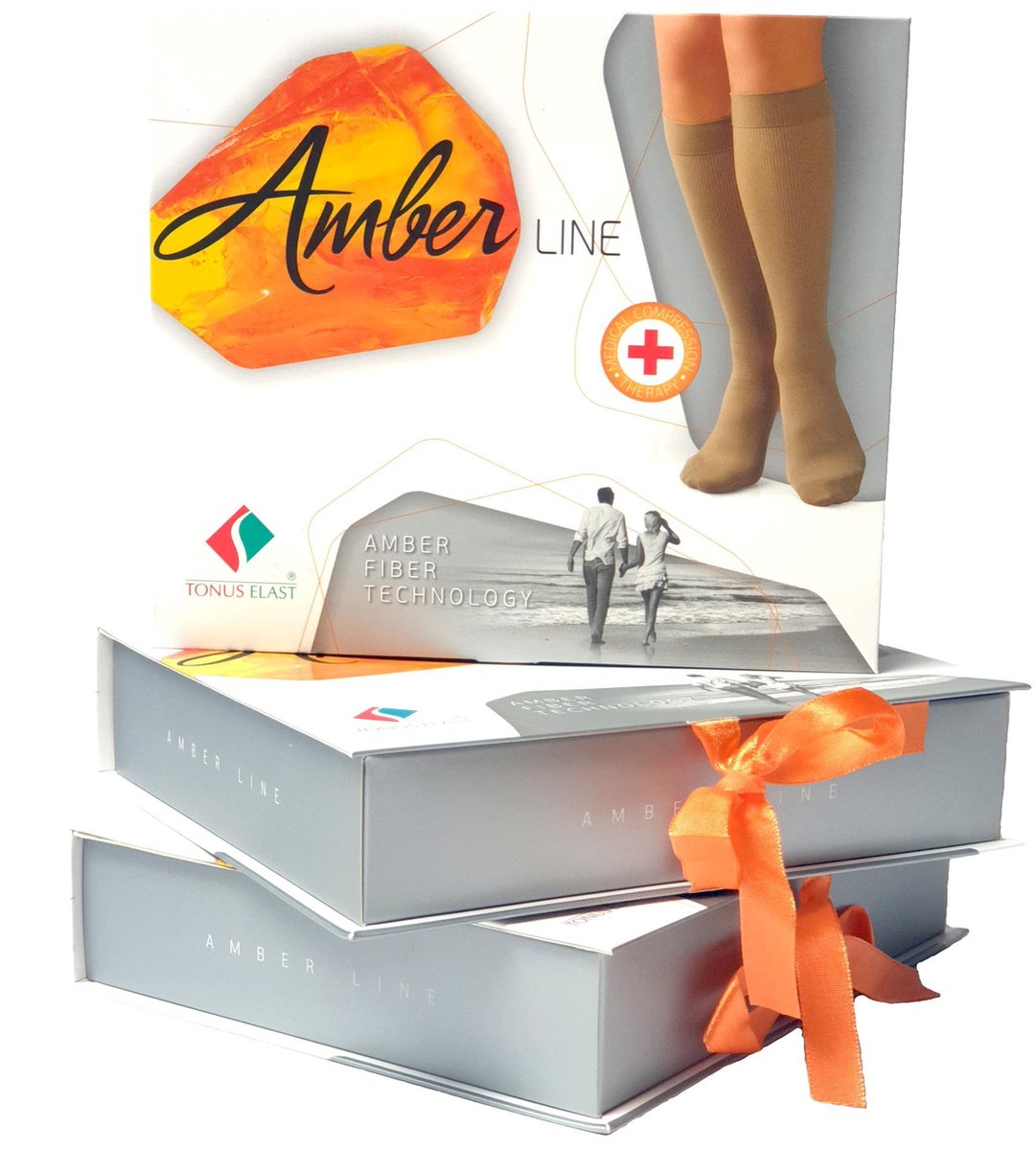 Compressiekousen - Steunkousen - met ABMER Microdeeltjes (10-18 m Hg) - CADEAU verpakking UNISEX - H:158-170cm - ZWART / XL - PASEN