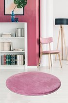 Nerge.be | Milano Round Lilac 90x90 cm | %100 Acrylic - Handmade | Decorative Rug | Antislip | Washable in the Machine | Soft surface