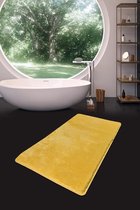 Nerge.be | Badmatten | Havai Yellow 70x120 cm | %100 Acrylic - Handmade | Badmat Set | Antislip | Washable in the Machine | Soft surface