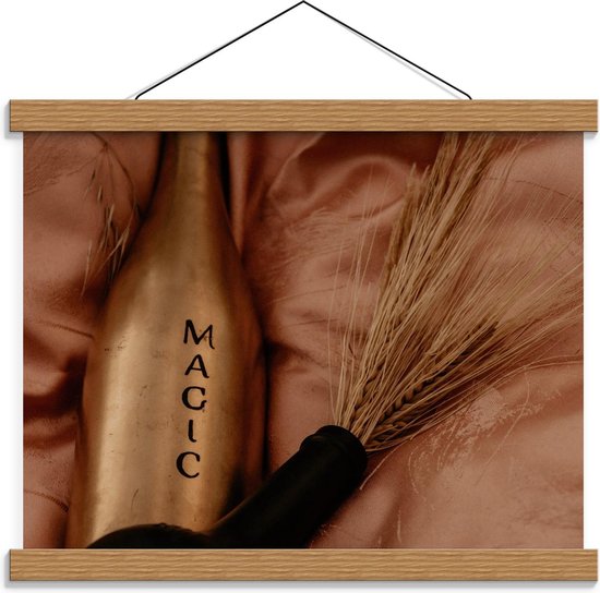 Schoolplaat – Magic Champagnefles - 40x30cm Foto op Textielposter (Wanddecoratie op Schoolplaat)