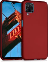 kwmobile telefoonhoesje voor Samsung Galaxy A12 - Hoesje voor smartphone - Back cover in metallic donkerrood