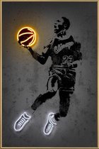 JUNIQE - Poster met kunststof lijst Michael Jordan 23 -20x30 /Geel &