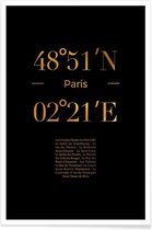 JUNIQE - Poster Paris gouden -13x18 /Goud & Zwart