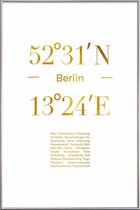 JUNIQE - Poster met kunststof lijst Berlin gouden -40x60 /Goud & Wit