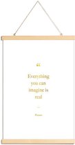 JUNIQE - Posterhanger Everything You Can Imagine Is Real gouden -30x45