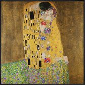 JUNIQE - Poster met kunststof lijst Klimt - The Kiss -50x50 /Kleurrijk