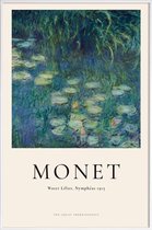 JUNIQE - Poster met kunststof lijst Monet - Water Lilies, Nymphéas
