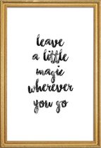 JUNIQE - Poster met houten lijst A Little Magic -13x18 /Wit & Zwart