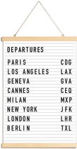 JUNIQE - Posterhanger Departure Paris -20x30 /Wit & Zwart