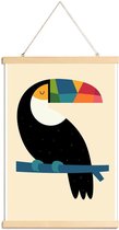 JUNIQE - Posterhanger Rainbow Toucan -20x30 /Kleurrijk