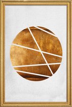JUNIQE - Poster met houten lijst Circle -40x60 /Bruin & Wit