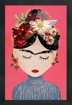 JUNIQE - Poster in houten lijst Frida Pink -30x45 /Roze