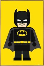 JUNIQE - Poster met kunststof lijst Batman Toy -60x90 /Geel & Zwart