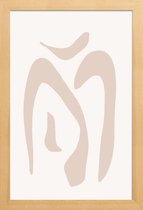 JUNIQE - Poster in houten lijst Romantic Streams -30x45 /Ivoor