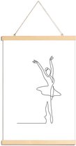 JUNIQE - Posterhanger Ballet -30x45 /Wit & Zwart