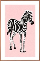 JUNIQE - Poster met kunststof lijst Zebra Pink -30x45 /Roze