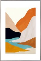 JUNIQE - Poster met kunststof lijst Mountainscape -30x45 /Kleurrijk