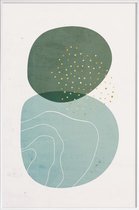 JUNIQE - Poster met kunststof lijst Foam -13x18 /Groen & Turkoois