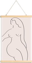 JUNIQE - Posterhanger Form II -40x60 /Roze & Zwart