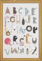 JUNIQE - Poster met houten lijst ABC Kids -20x30 /Kleurrijk