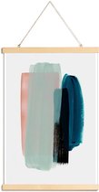 JUNIQE - Posterhanger Roze en teal - abstract -30x45 /Groen & Turkoois