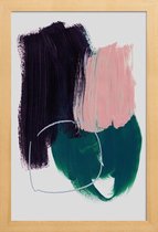 JUNIQE - Poster met houten lijst Abstract Brush Strokes 10 -13x18