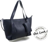 Stoere donker blauwe schoudertas / shopper El Calafate