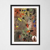 Joan Miro Modern Surrealism Poster 3 - 50x70cm Canvas - Multi-color