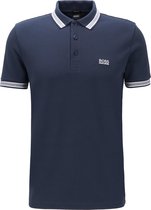 HUGO BOSS Paddy regular fit polo - heren polo korte mouw - navy blauw (contrast) -  Maat: XL