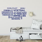 Muursticker Voetbal Woorden Wolk - Donkerblauw - 120 x 56 cm - baby en kinderkamer nederlandse teksten