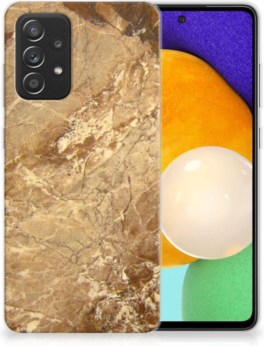 Samsung Galaxy A52 (5G/4G) TPU Siliconen Hoesje Marmer Creme